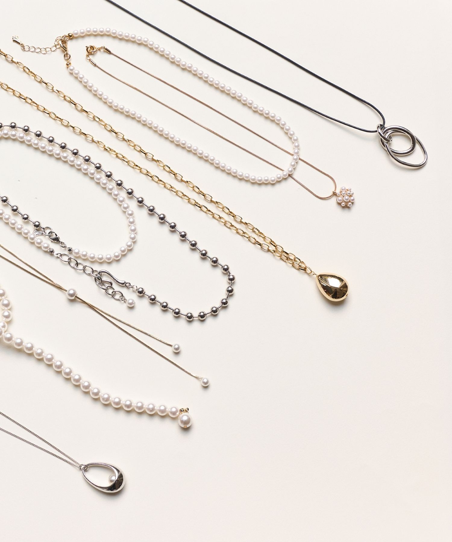 Phoebe「マルチwayメタルボール&times;パールネックレス」|ネックレス|