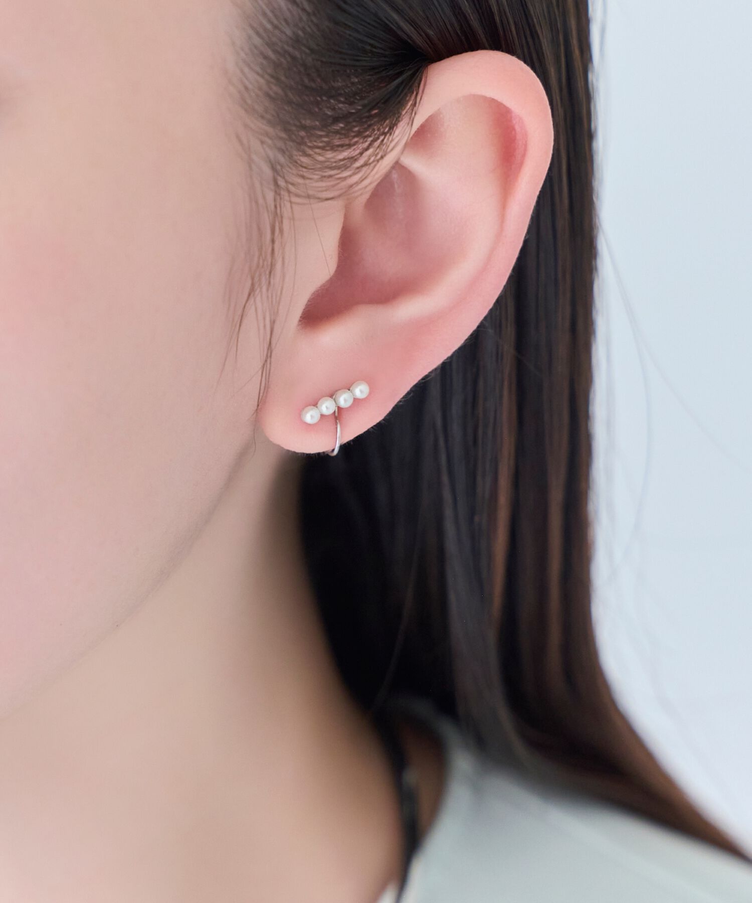 Phoebe「【痛くないシリーズ/金属アレルギー対応】バランスパールライトフィットイヤリング　シルバー」|イヤリング|