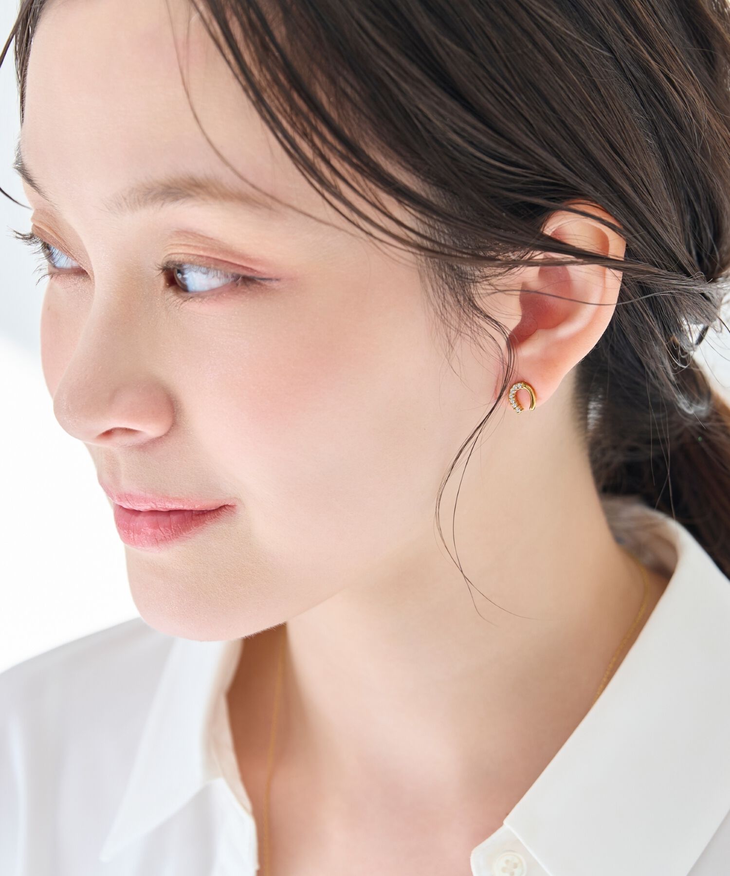 Phoebe「【金属アレルギー対応】グロッシーミニホースシューピアス　ゴールド　ステンレス/馬蹄/蹄鉄/ギフト」|ピアス|