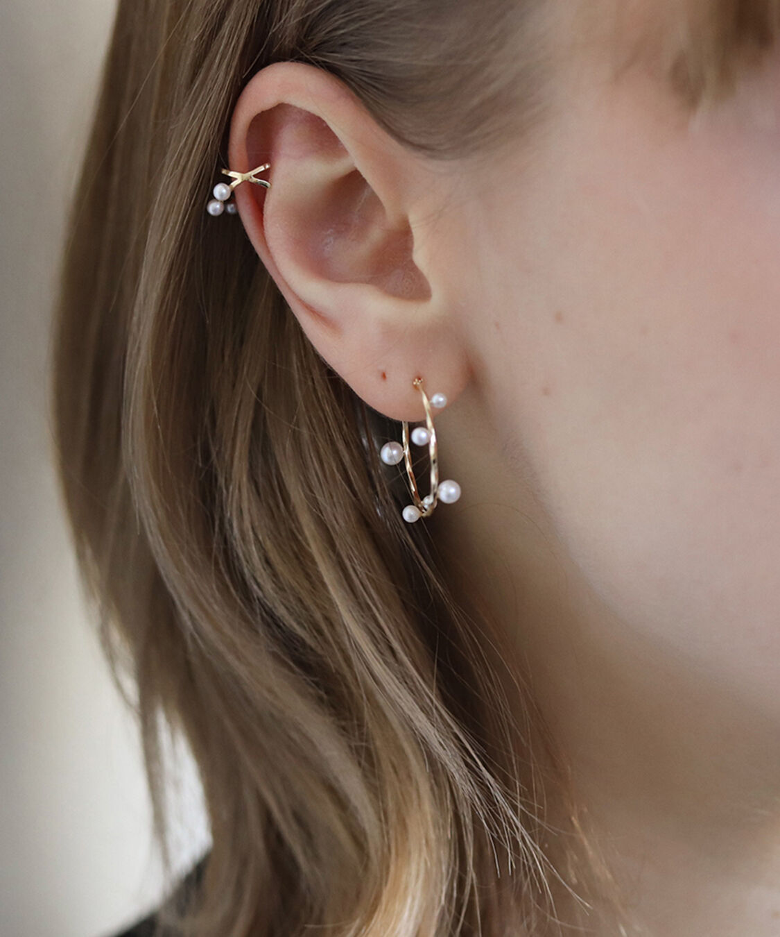  「パール リリー イヤーカフ| K10YG【片耳用】〈2026 Spring Collection〉」|イヤーカフ|