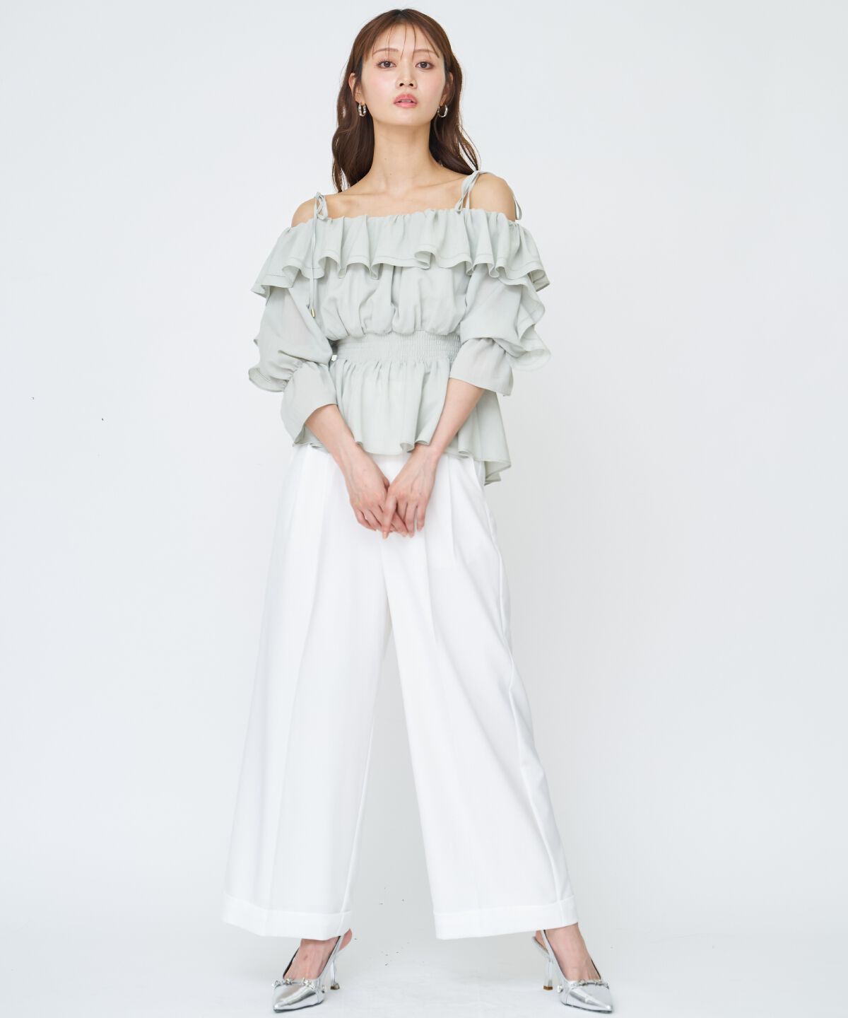 アンドクチュール「オフショルフリルブラウス」|シャツ・ブラウス|