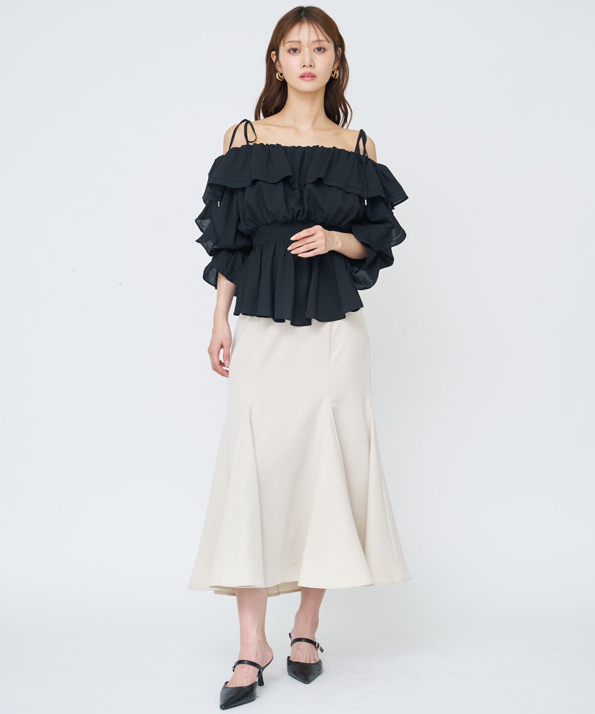 アンドクチュール「オフショルフリルブラウス」|シャツ・ブラウス|