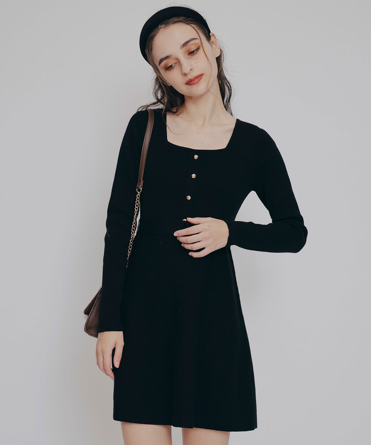 REDYAZEL「ケープSETニットフレアミニワンピース」|ワンピース|