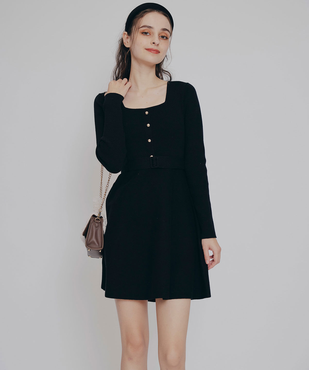 REDYAZEL「ケープSETニットフレアミニワンピース」|ワンピース|