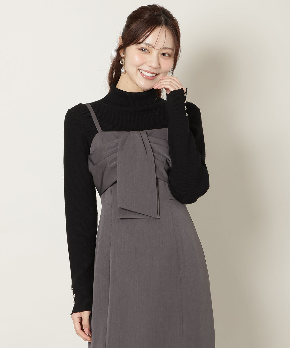 WILLSELECTION「リボンデザインIラインワンピース」|ワンピース|