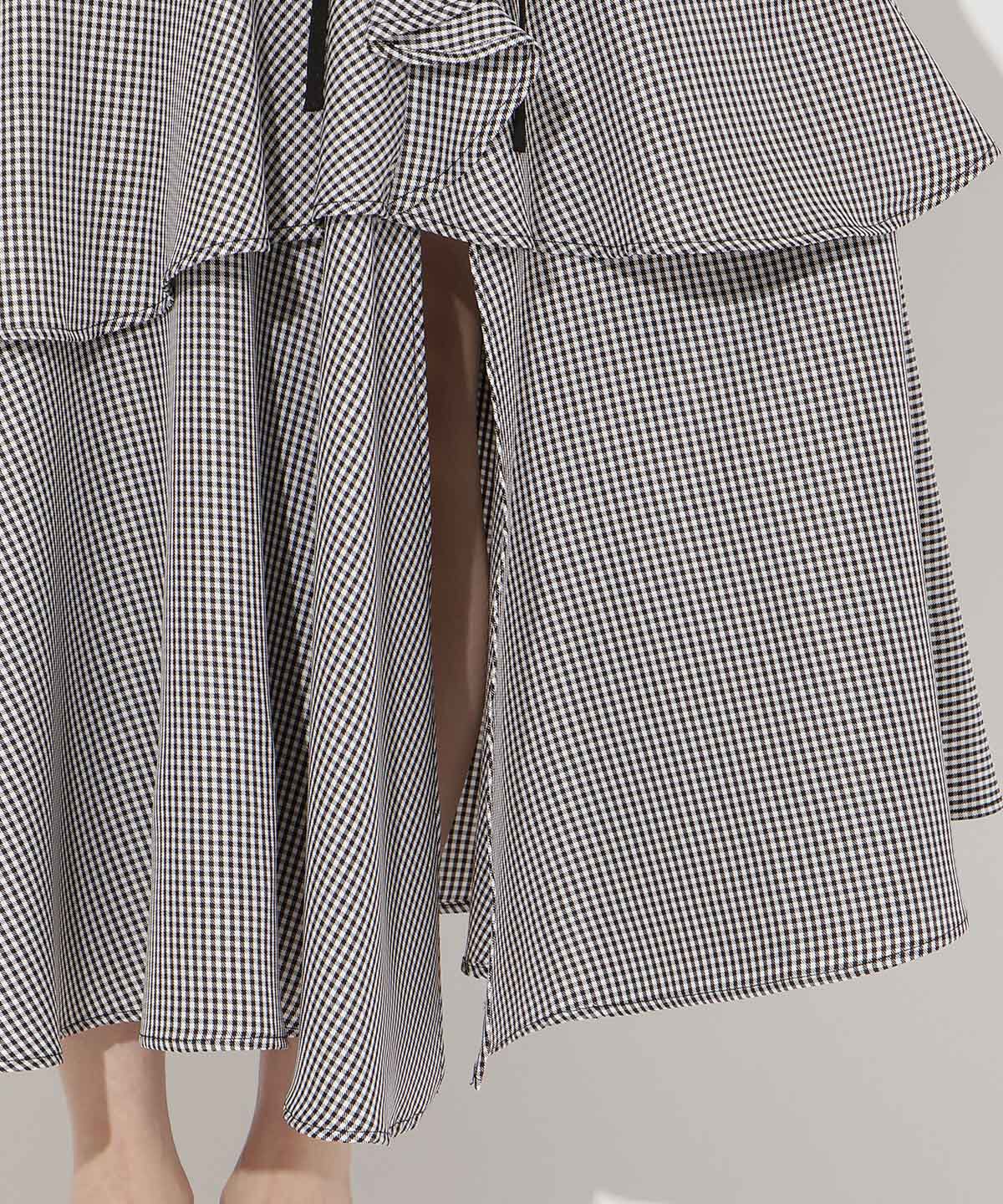 WILLSELECTION「スリットデザインラッフルリボンスカート」|フレア|