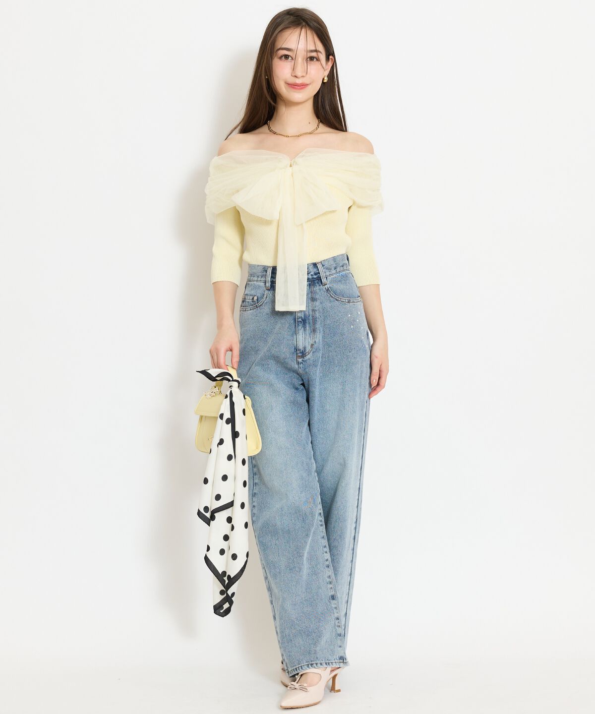 WILLSELECTION「ビジューポケットワイドデニムパンツ」|デニム|