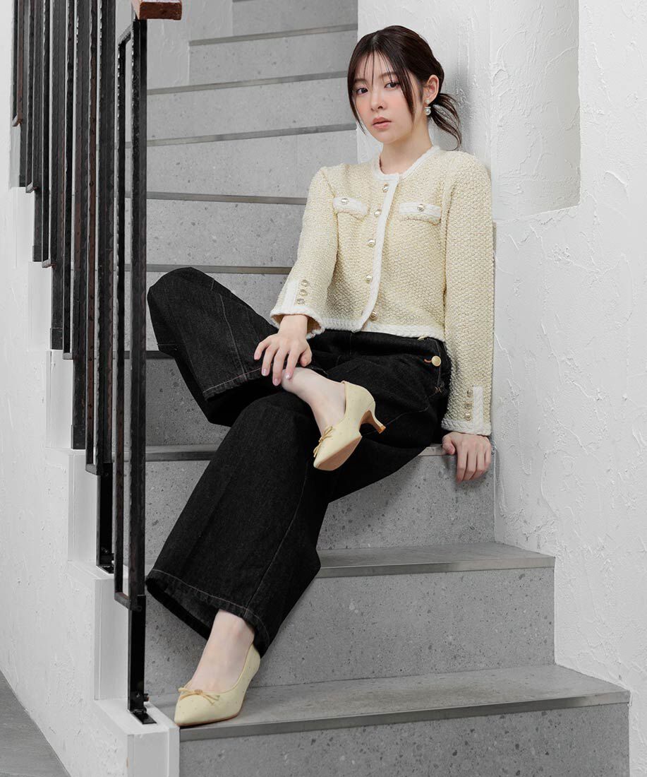  「モノグラムパーツリボンパンプス」|パンプス|