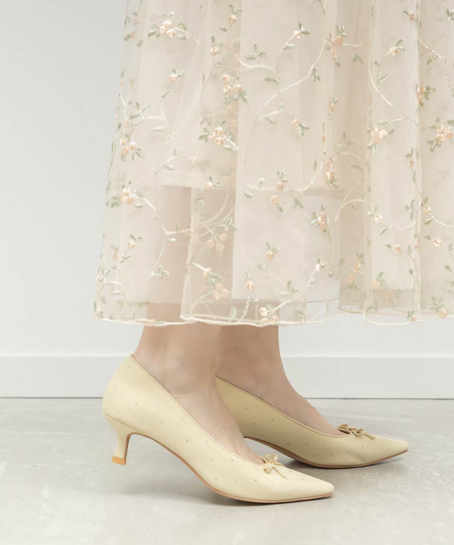  「モノグラムパーツリボンパンプス」|パンプス|