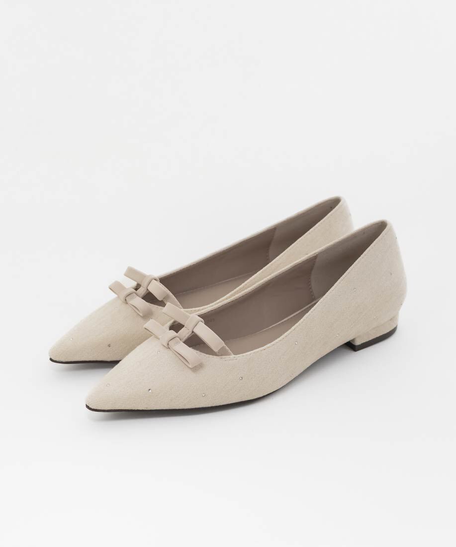  「ミニリボンフラットパンプス」|パンプス|