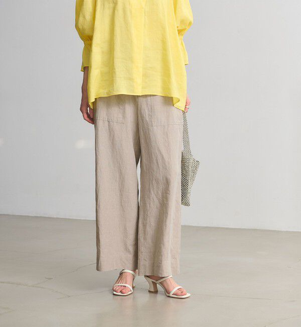 UNITED ARROWS「リネン パッチポケット イージーパンツ ‐ウォッシャブル‐」|チノ|NATURAL