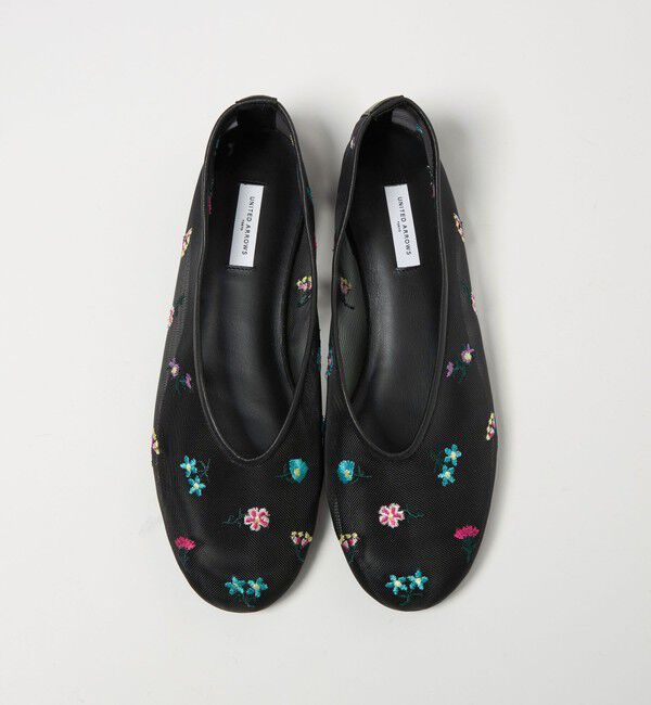 UNITED ARROWS「メッシュ フラワー フラットシューズ」|バレエシューズ|