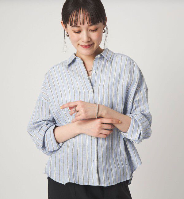 UNITED ARROWS green label relaxing「【結論シリーズ】リネンバランスシャツ［size SHORTあり］」|シャツ・ブラウス|