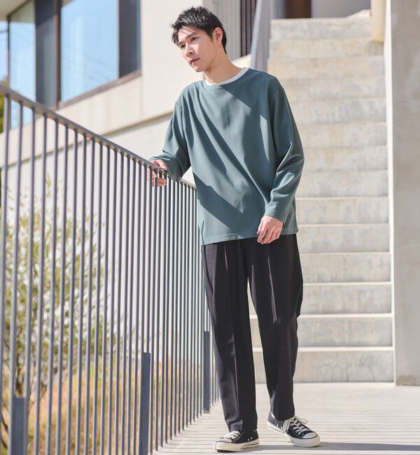 UNITED ARROWS green label relaxing「KIVANC ノーカラー 長袖 Tシャツ」|Tシャツ・カットソー|