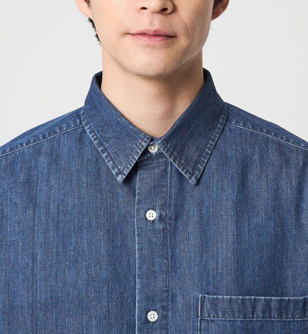 UNITED ARROWS green label relaxing「フェード デニム マイン レギュラーカラー シャツ」|シャツ・ブラウス|