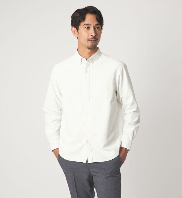 UNITED ARROWS green label relaxing「【WEB限定】JUST fit オックスフォード ボタンダウン 長袖 シャツ」|シャツ・ブラウス|WHITE