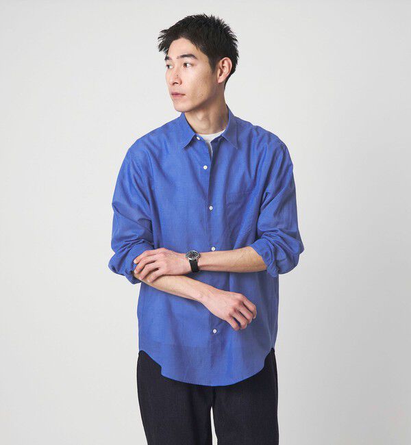 UNITED ARROWS green label relaxing「ラミー ミックス ジャストルーズ 長袖 シャツ」|シャツ・ブラウス|