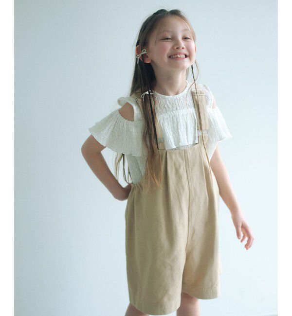 UNITED ARROWS green label relaxing「【COOL CHIC GIRLS STYLE】サロペット ショーツ / キッズ  120cm-160cm」|オールインワン|BEIGE