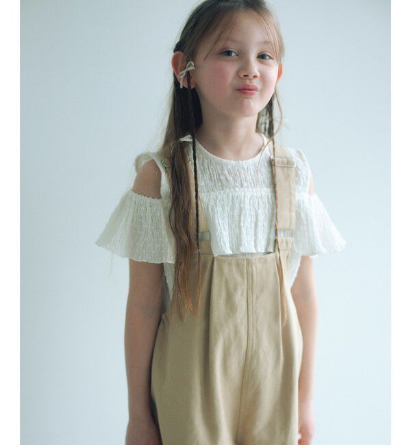 UNITED ARROWS green label relaxing「【COOL CHIC GIRLS STYLE】ラッフルショートスリーブ / キッズ  120cm-160cm」|シャツ・ブラウス|WHITE