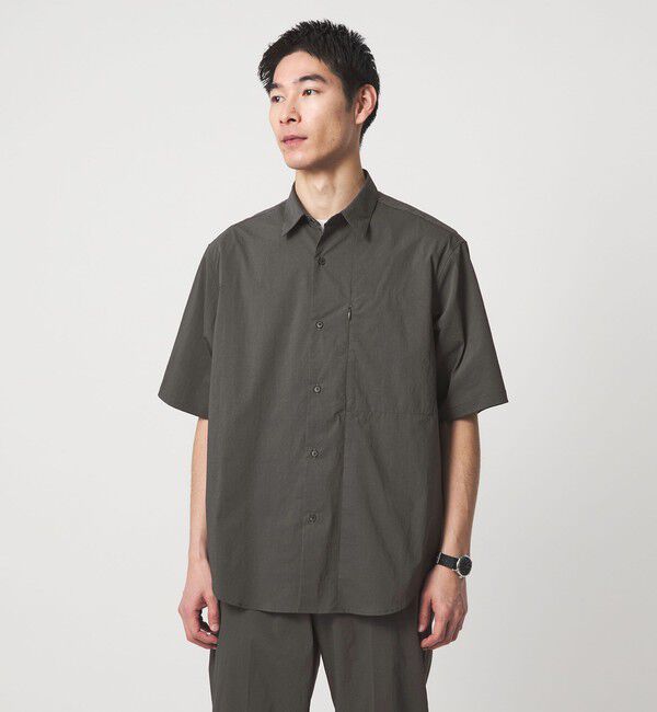 UNITED ARROWS green label relaxing「WONDER CLOTH ジャストルーズ レギュラーカラー 半袖 シャツ -ストレッチ・接触冷感・吸水速乾-」|シャツ・ブラウス|DK.GRAY