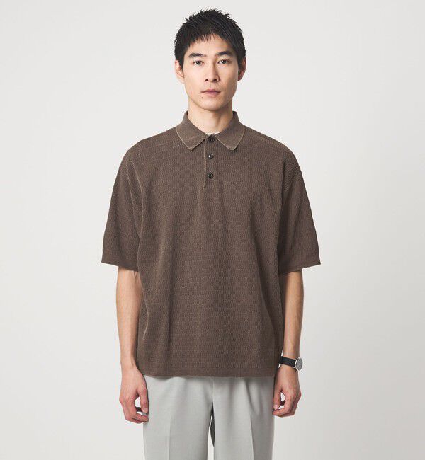 UNITED ARROWS green label relaxing「【別注】＜Healthknit＞ガーメントダイ ニット 半袖 ポロシャツ」|ポロシャツ|