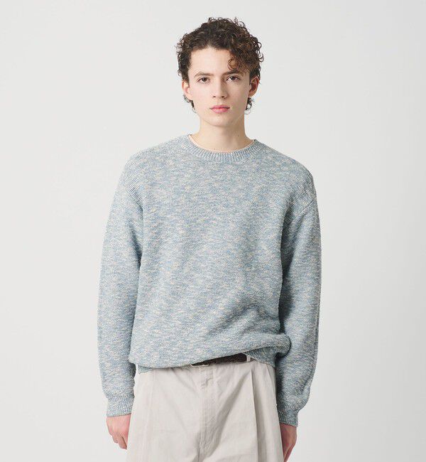 BEAUTY&YOUTH UNITED ARROWS「ガーター ステッチ スラブ クルーネック ニット ウォッシャブル」|ニット・セーター|