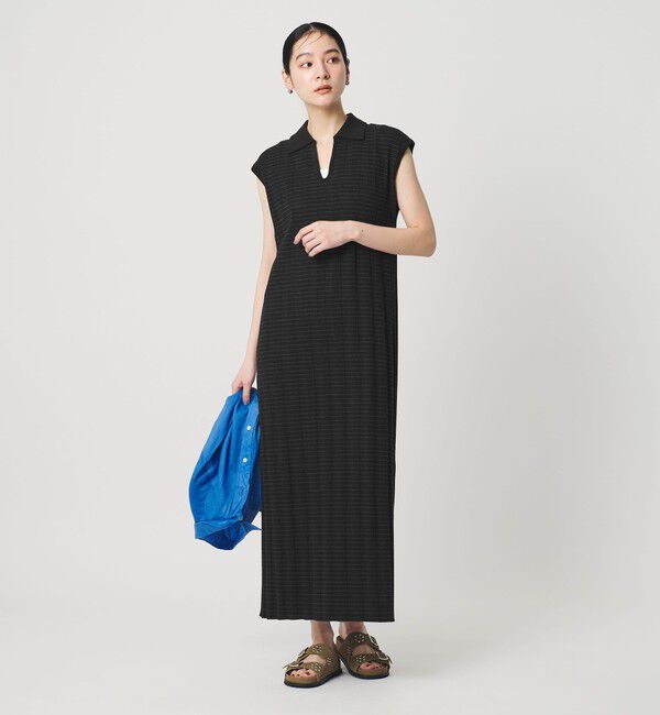 BEAUTY&YOUTH UNITED ARROWS「ボーダー スキッパー マキシワンピース」|ワンピース|BLACK