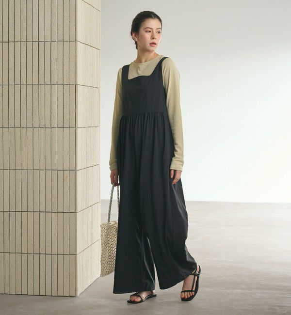 BEAUTY&YOUTH UNITED ARROWS「【WEB限定 Wardrobe DAILY MINIMAL】ギャザーノースリーブ オールインワン 接触冷感 UVカット はっ水」|オールインワン|