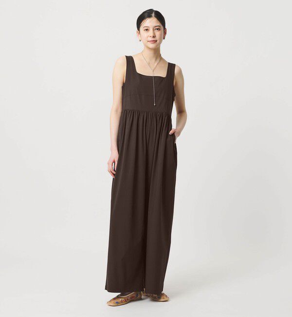 BEAUTY&YOUTH UNITED ARROWS「【WEB限定 Wardrobe DAILY MINIMAL】ギャザーノースリーブ オールインワン 接触冷感 UVカット はっ水」|オールインワン|