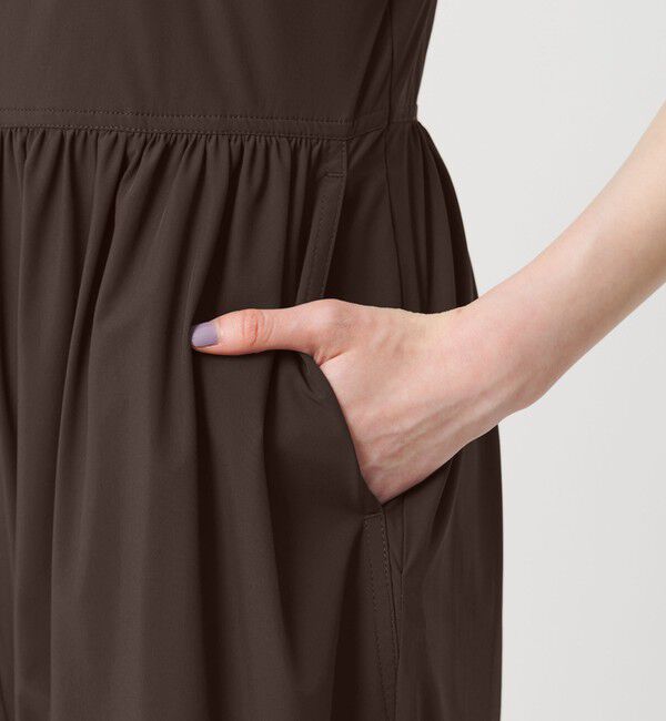 BEAUTY&YOUTH UNITED ARROWS「【WEB限定 Wardrobe DAILY MINIMAL】ギャザーノースリーブ オールインワン 接触冷感 UVカット はっ水」|オールインワン|