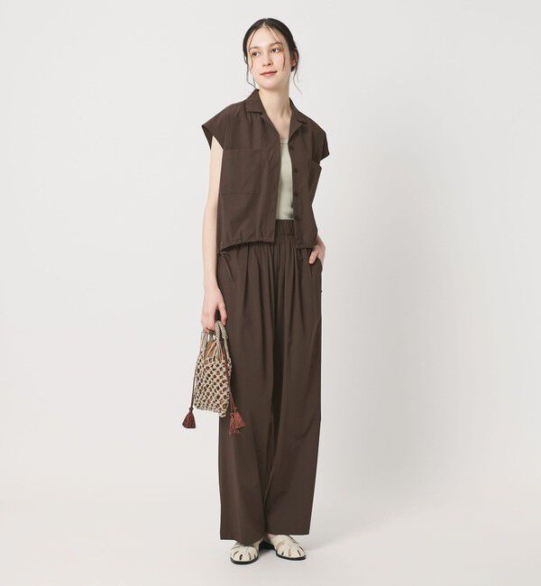 BEAUTY&YOUTH UNITED ARROWS「【WEB限定 Wardrobe DAILY MINIMAL】オープンカラーシャツ＆イージーパンツ 接触冷感 UVカット はっ水」|オールインワン|DK.BROWN