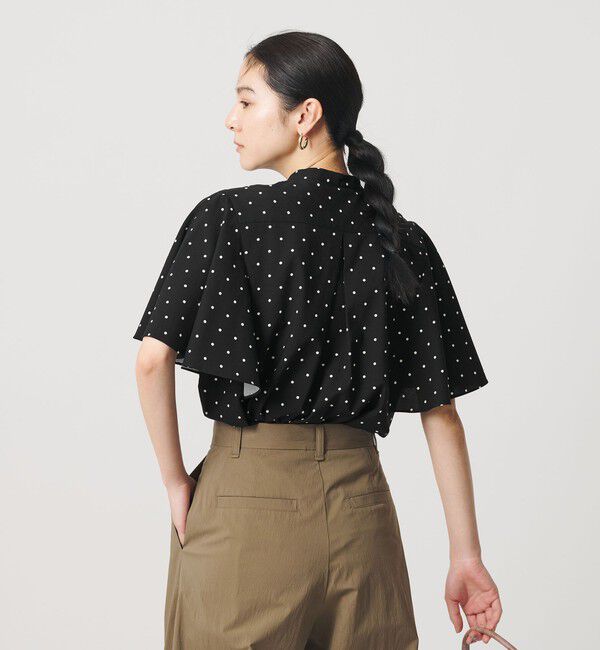 BEAUTY&YOUTH UNITED ARROWS「【WEB限定】ドット フリルスリーブブラウス ウォッシャブル」|シャツ・ブラウス|