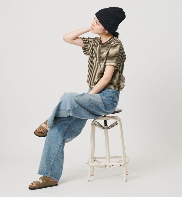 BEAUTY&YOUTH UNITED ARROWS「コットン パイルボーダー ショートスリーブ Tシャツ」|Tシャツ・カットソー|