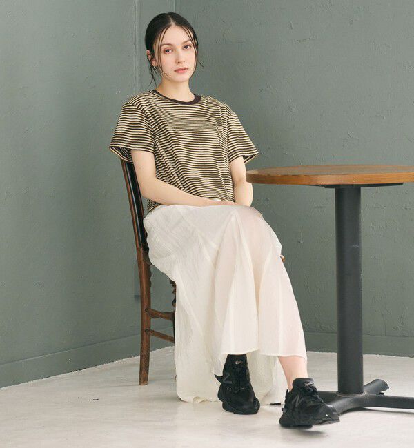 BEAUTY&YOUTH UNITED ARROWS「コットン パイルボーダー ショートスリーブ Tシャツ」|Tシャツ・カットソー|