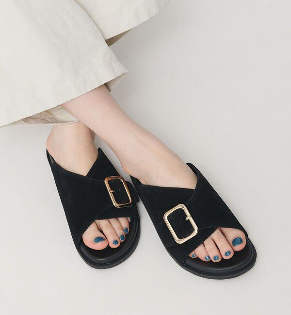 BEAUTY&YOUTH UNITED ARROWS「スエードライク ビッグバックル スライダー サンダル」|サンダル|