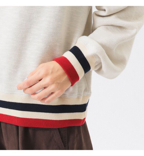 BEAMSBOY「【別注】Healthknit / ライン リブ クルーネック スウェット」|スウェット・ジャージ|