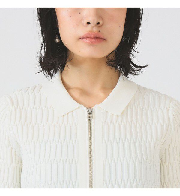 Ray BEAMS 「リブ ジップ ポロ カーディガン」|カーディガン|