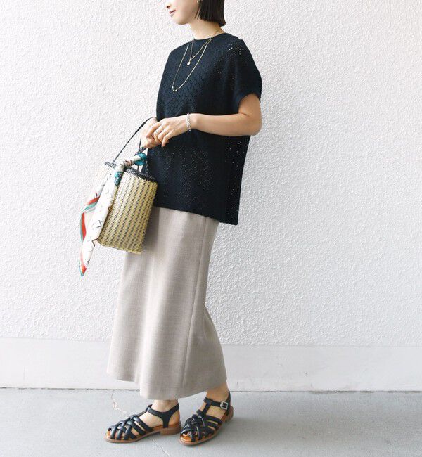 SHIPS for women「《一部追加予約》【WEB限定】〈手洗い可能〉アイレット クルーネック プルオーバー」|Tシャツ・カットソー|