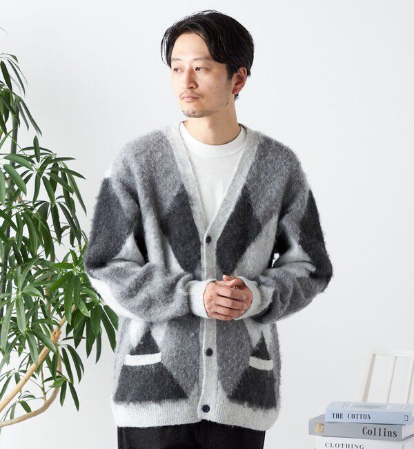 SHIPS any「SHIPS any: シャギー パターン ユニセックス ニット カーディガン 23AW◇」|カーディガン|
