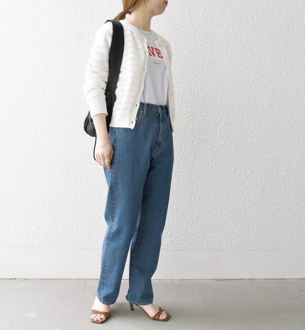 SHIPS any「SHIPS any: メッシュ ボーダー クルーネック カーディガン」|カーディガン|