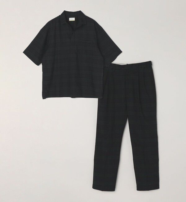 SHIPS any「SHIPS any: 〈接触冷感等〉ハイブリッドリネン 2タック パンツ (セットアップ対応)」|チノ|