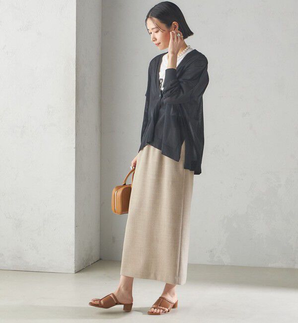 SHIPS for women「〈手洗い可能〉18G フィルミーコットン Vネック 1ボタン カーディガン」|カーディガン|