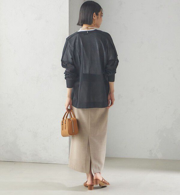 SHIPS for women「〈手洗い可能〉18G フィルミーコットン Vネック 1ボタン カーディガン」|カーディガン|