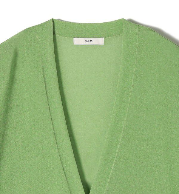 SHIPS for women「〈手洗い可能〉18G フィルミーコットン Vネック 1ボタン カーディガン」|カーディガン|