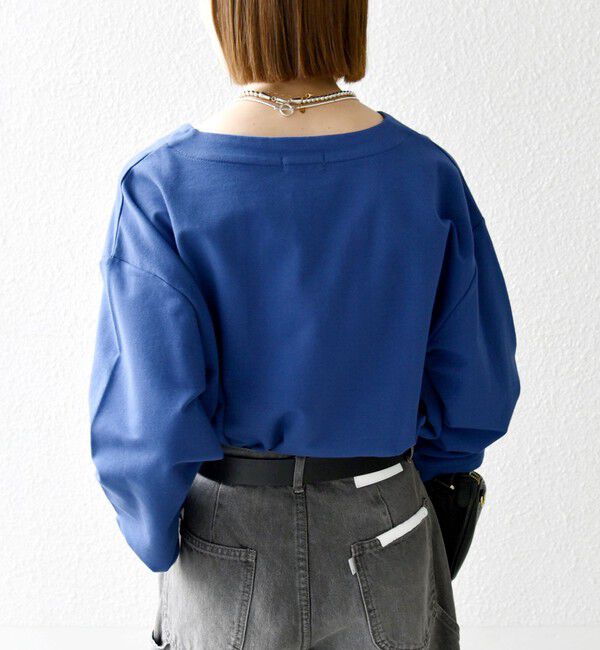 SHIPS any「SHIPS any:〈洗濯機可能〉インレイ レースアップ ロングスリーブ プルオーバー」|Tシャツ・カットソー|