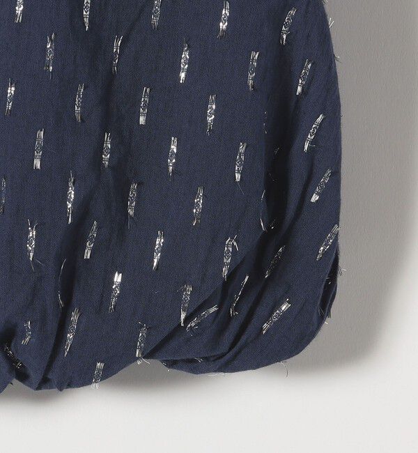 SHIPS any「SHIPS any:〈洗濯機可能〉ラメ ドビー ギャザー パフ スリーブ ブラウス」|シャツ・ブラウス|