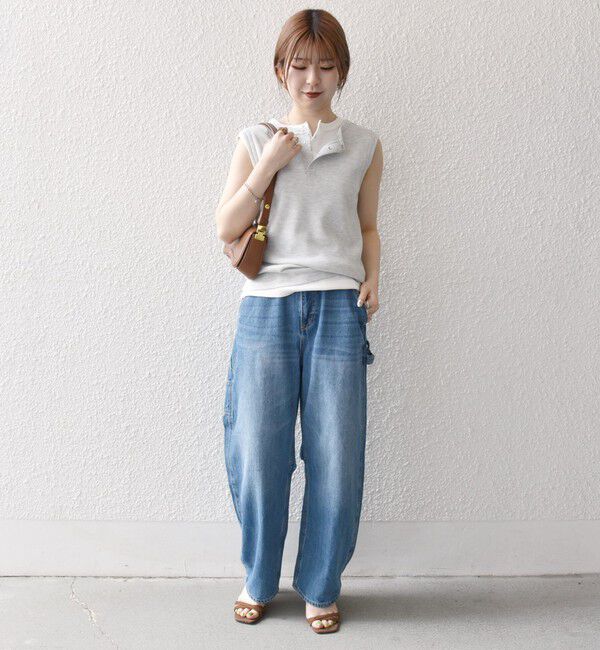 SHIPS any「《一部追加予約》SHIPS any:〈洗濯機可能〉ワッフル ヘンリーネック 2WAY ノースリーブ TEE」|タンクトップ|