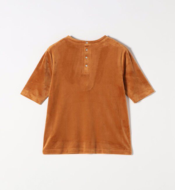 SHIPS any「SHIPS any:〈洗濯機可能〉ポリエステル ベロア ハーフスリーブ コンパクト TEE」|Tシャツ・カットソー|