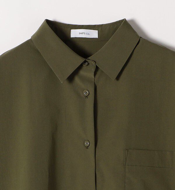 SHIPS any「SHIPS any:〈洗濯機可能〉タイプライター スリット ポケット ビッグ シャツ」|シャツ・ブラウス|