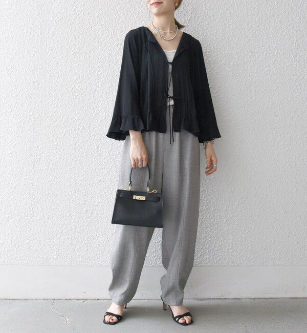 SHIPS any「SHIPS any:〈洗濯機可能〉ラッフル リボン ピンタック フレアスリーブ ブラウス」|シャツ・ブラウス|